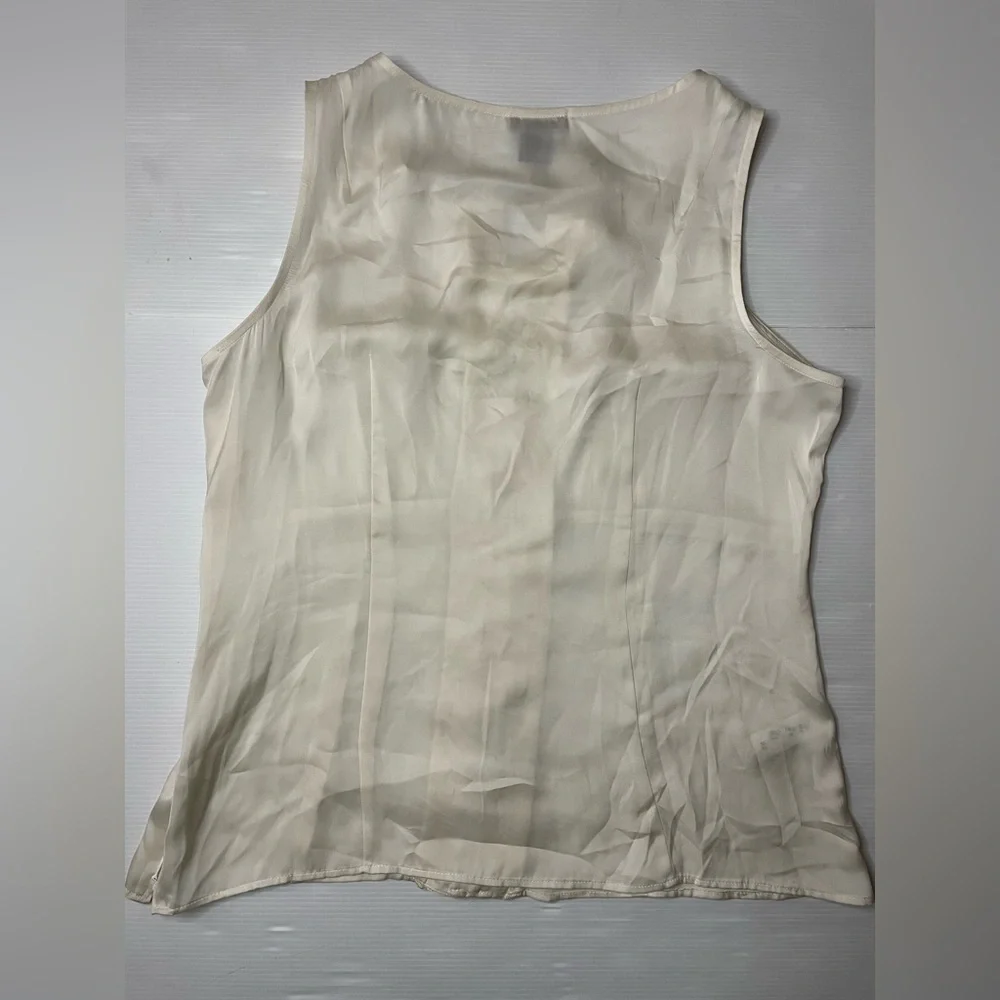 Ann Taylor Satin & Lace Cream Ivory Tank Blouse Size 8 Medium